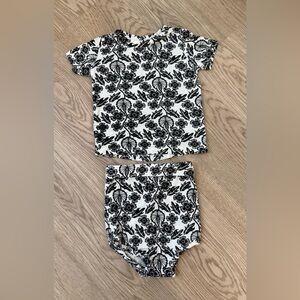 kate quinn Black & White Floral Matching Set